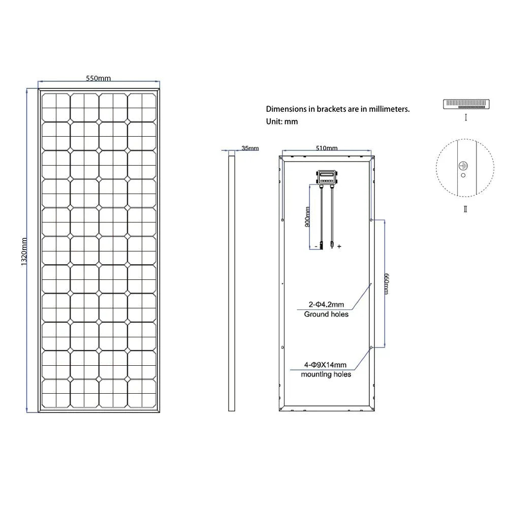 Offgridtec® SPR-150 150W 44V High-End Sunpower Solarpanel (Mehrwertsteuerfreie Bestellung nach §12 Abs. 3 Nr. 1 UStG)