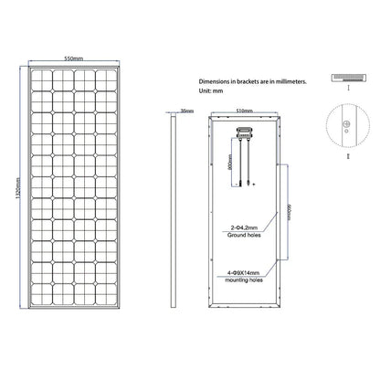 Offgridtec® SPR-150 150W 44V High-End Sunpower Solarpanel (Mehrwertsteuerfreie Bestellung nach §12 Abs. 3 Nr. 1 UStG)